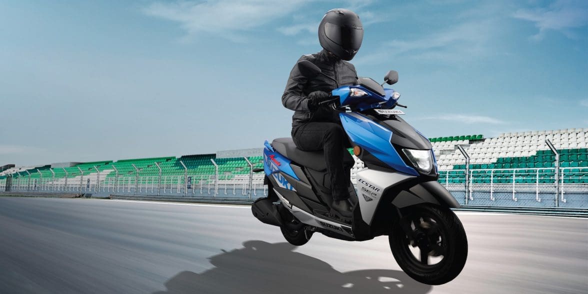 A Suzuki scooter, reported to be the reason for 90% of Suzuki's sales in India. Media sourced from Suzuki Motorcycle India.