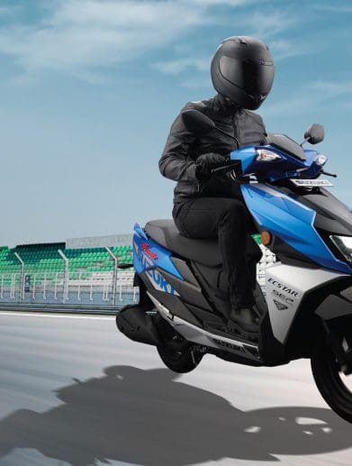 A Suzuki scooter, reported to be the reason for 90% of Suzuki's sales in India. Media sourced from Suzuki Motorcycle India.