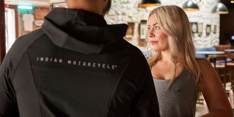 Indian's new Performance Apparel Collection, featuring tees, tanks and leggings. Media sourced from Indian Motorcycles.