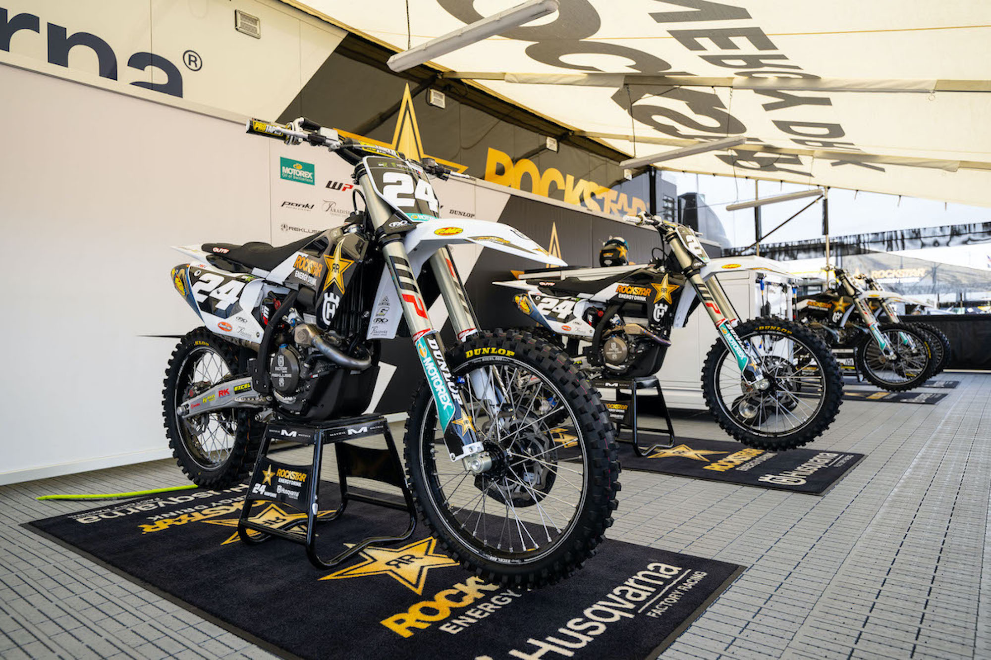 The Rockstar Energy Husqvarna Factory Racing team. Media sourced from KTM.