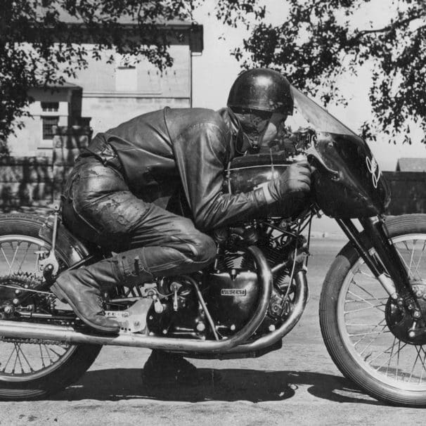 A Vincent bike being put theourhg her paces. Media sourced from the Vintagent.