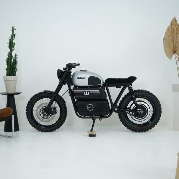 RGNT X Crooked’s “Crooked E-Type” Scrambler. Media sourced from RGNT.