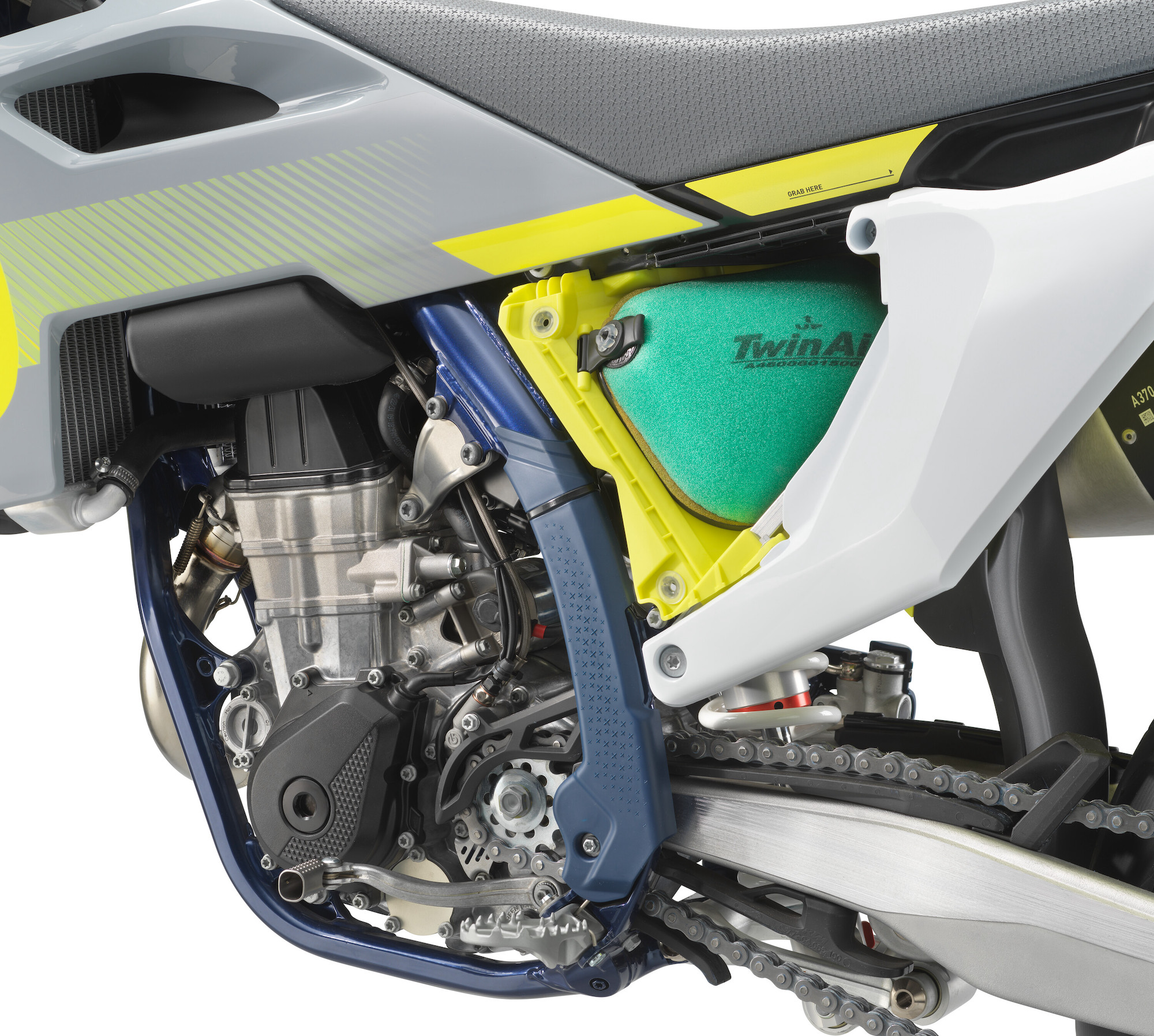 Husqvarna's 2024 FS 450 - a refreshed supermoto racer featuring new color graphics and a more grippy seat. Media sourced from Husqvarna's recent press release.