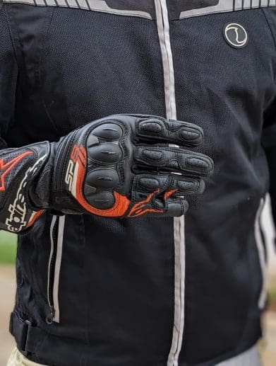 Rider wearing Alpinestars SP-8 V3 Gloves