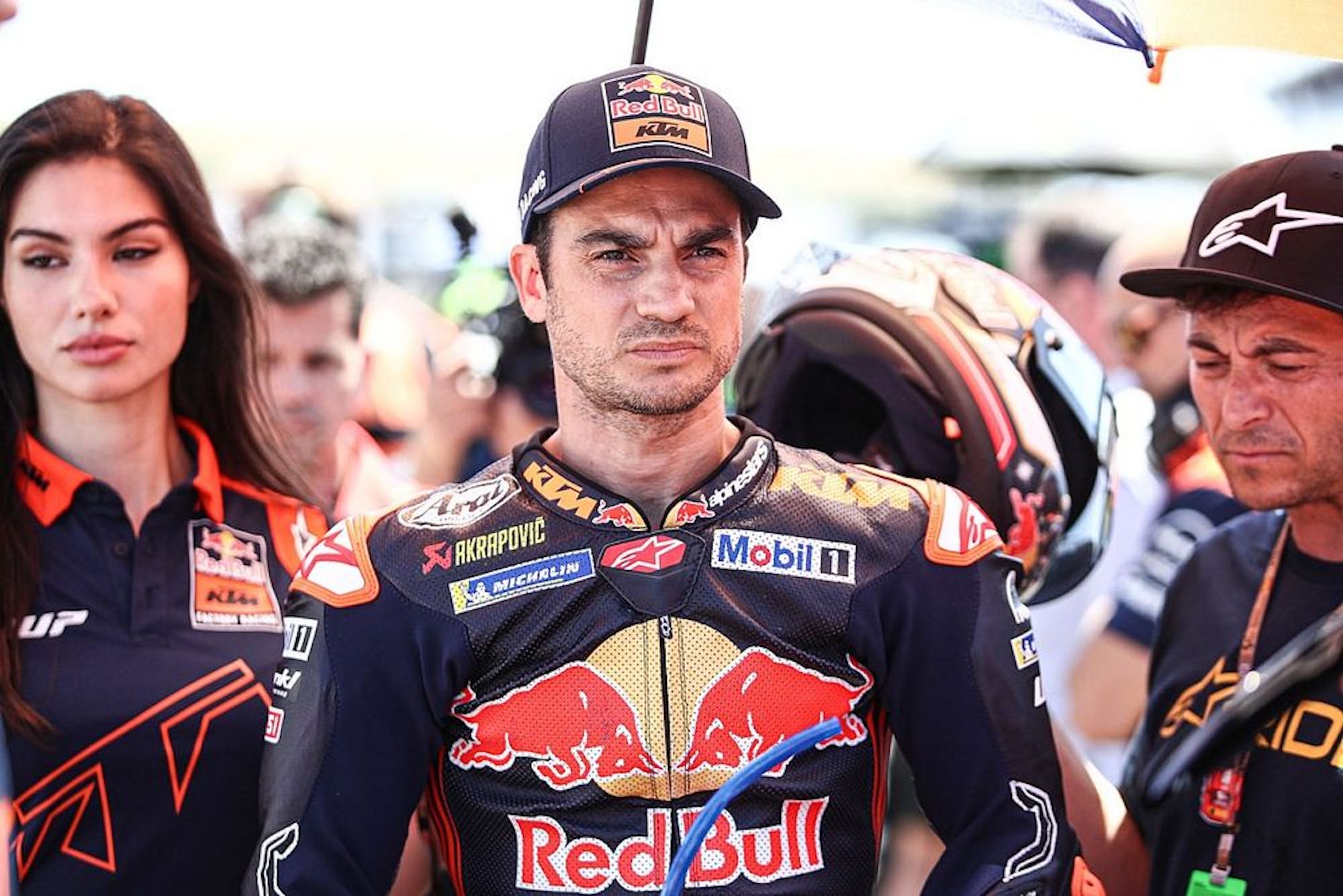 Dani Pedrosa, not crying.  Media sourced from Motorsport. 