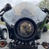 Front view of fairing installed on motorcycle with turn signal relocation kit