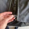 Closeup of the YKK zippers on the jacket