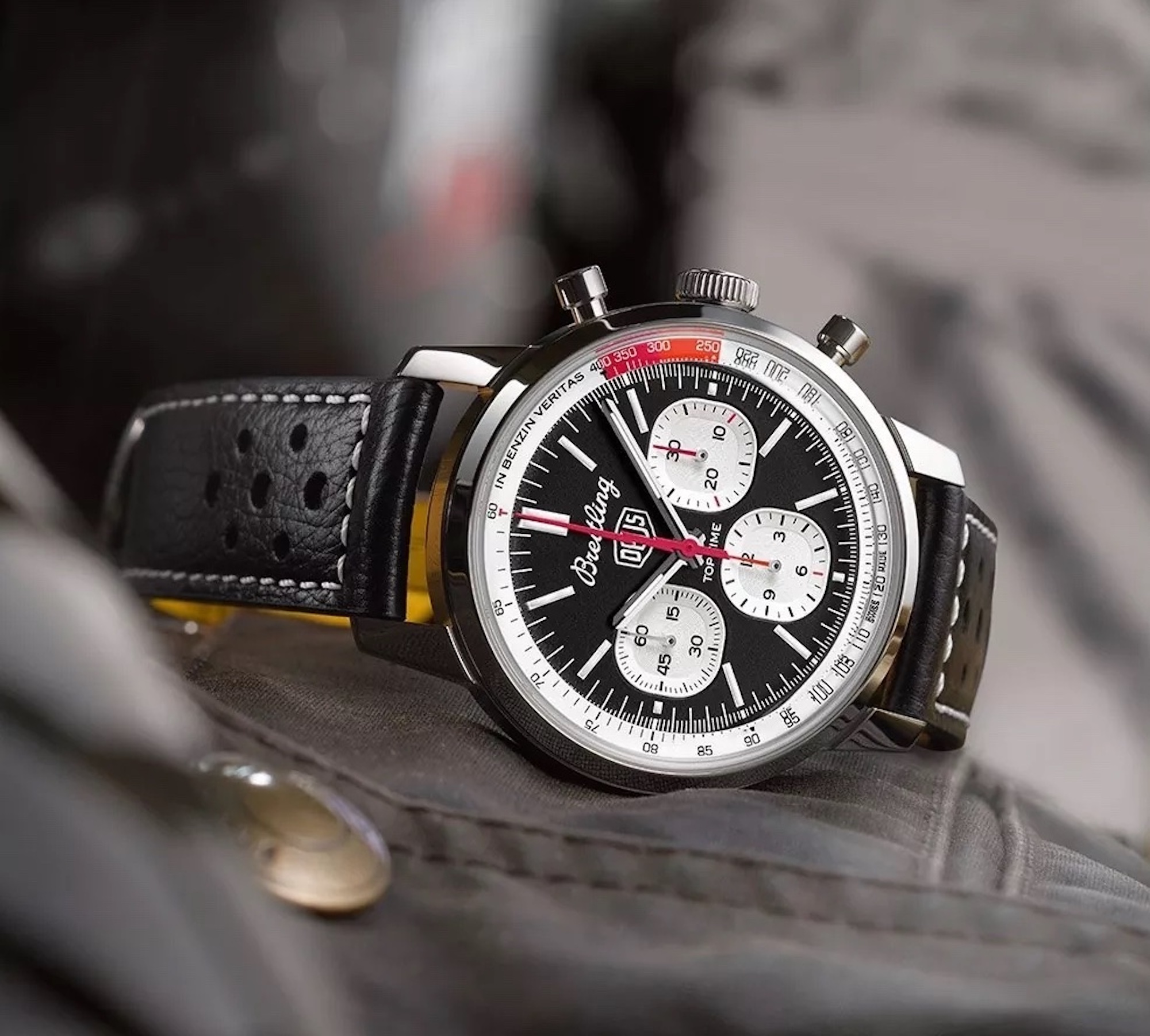 Breitling's "Top Time B01 Deus." Media sourced from Breitling.