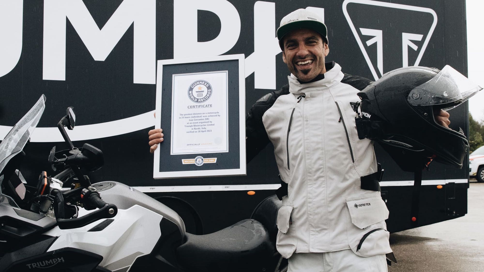 Triumph's Tiger 1200 GT Explorer is the new bike that's beaten the Guinness World Record's “Greatest Distance on a Motorcycle in 24 Hours, thanks to the talents of Iván Cervantes. Media sourced from Triumph and EINNews.