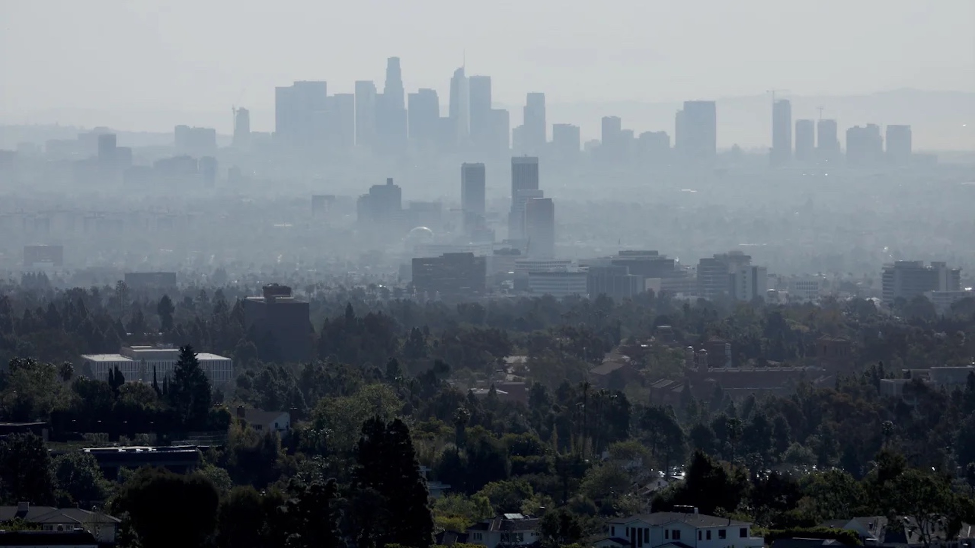 Los Angeles, showing off stunning levels of pollution. Media sourced from the CNN. 