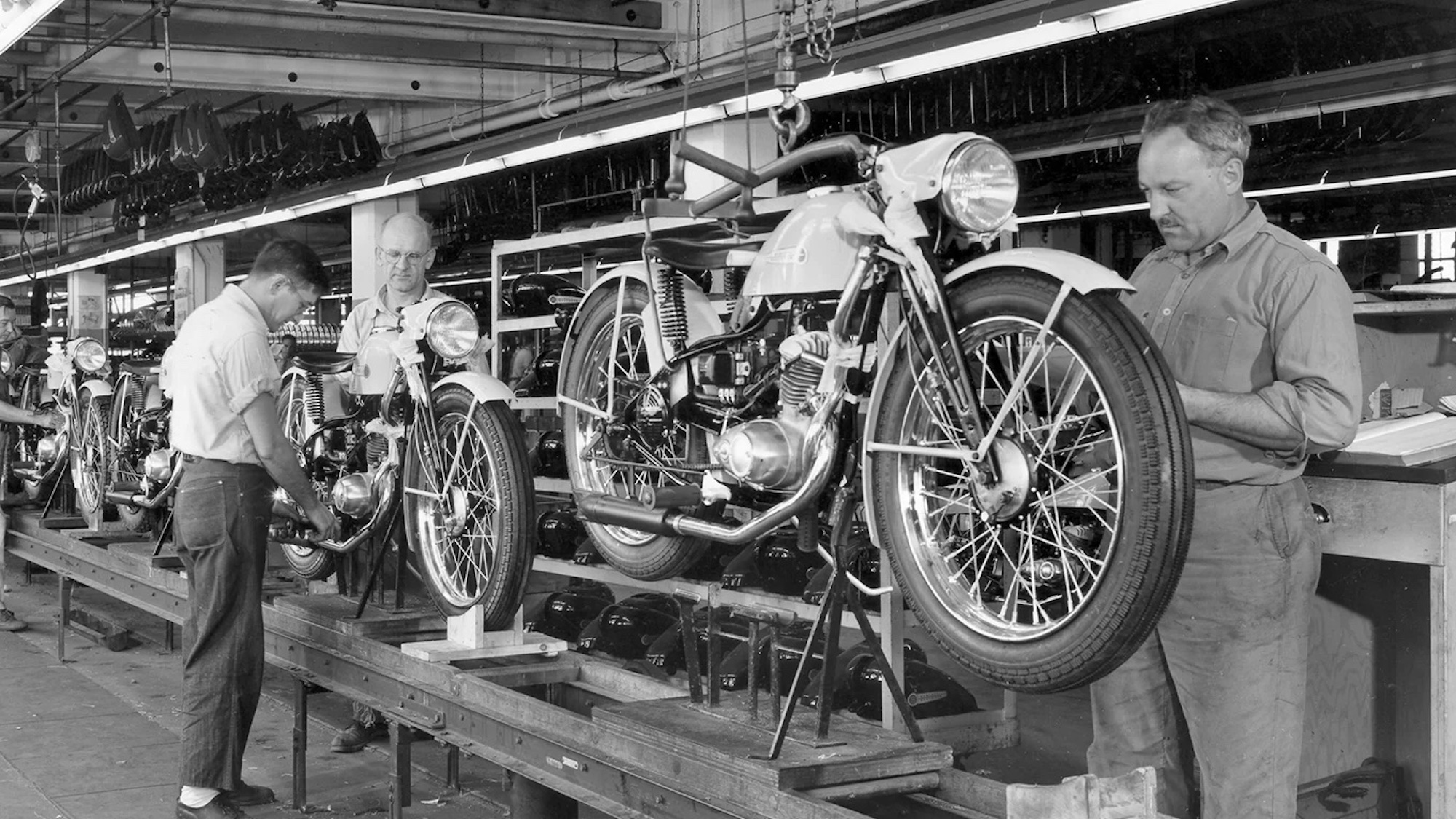 A view of Harley's bikes in their factory. Media sourced Fromm Harley-Davidson and the company's dedicated Facebook page for their HD Museum.