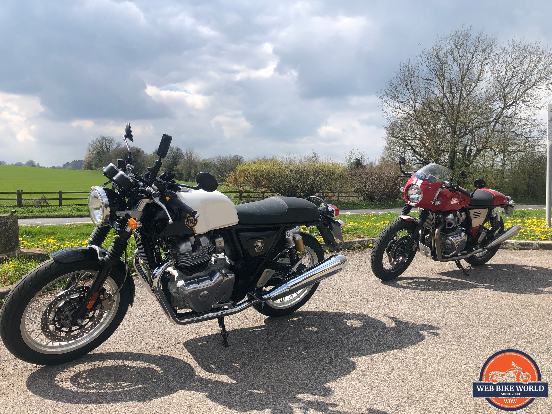 Two Royal Enfield Continental GT650 motorcycles