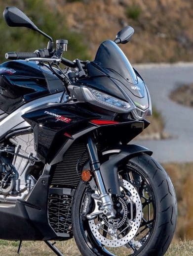 A view of Aprilia's Tuono 660. Media sourced from Aprilia.