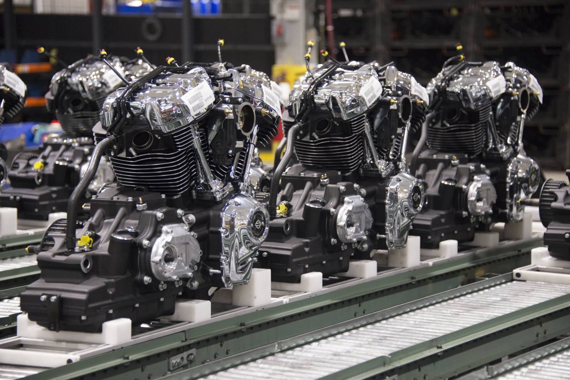 A view of Harley's bikes in their factory. Media sourced Fromm Harley-Davidson and the company's dedicated Facebook page for their HD Museum.