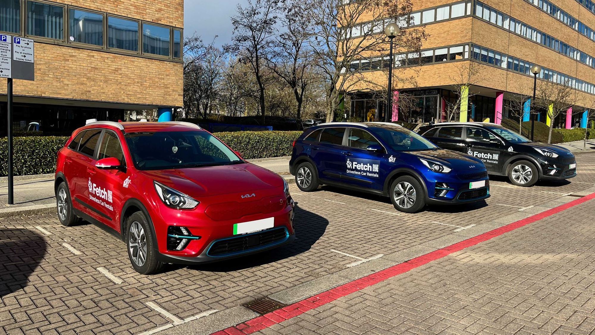 A view of the car rentals offered by "Fetch" - a company that uses remote piloting to get their cars to their clients and back again. Media sourced from Auto Future.