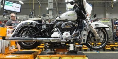 A view of Harley's bikes in their factory. Media sourced Fromm Harley-Davidson and the company's dedicated Facebook page for their HD Museum.