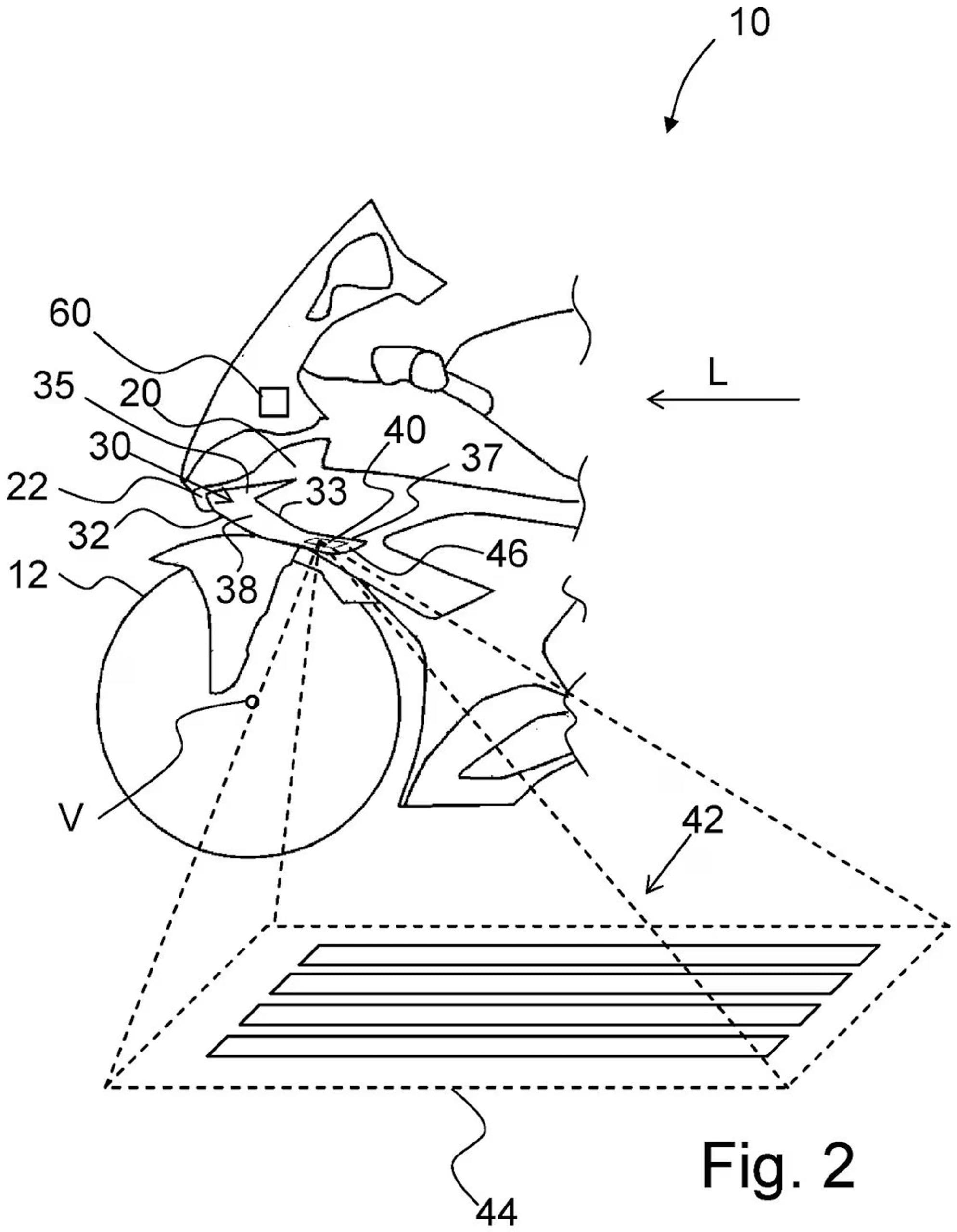 A view of the blueprints associated with BMW's patents for LED-embedded winglets. Media sourced from CycleWorld.