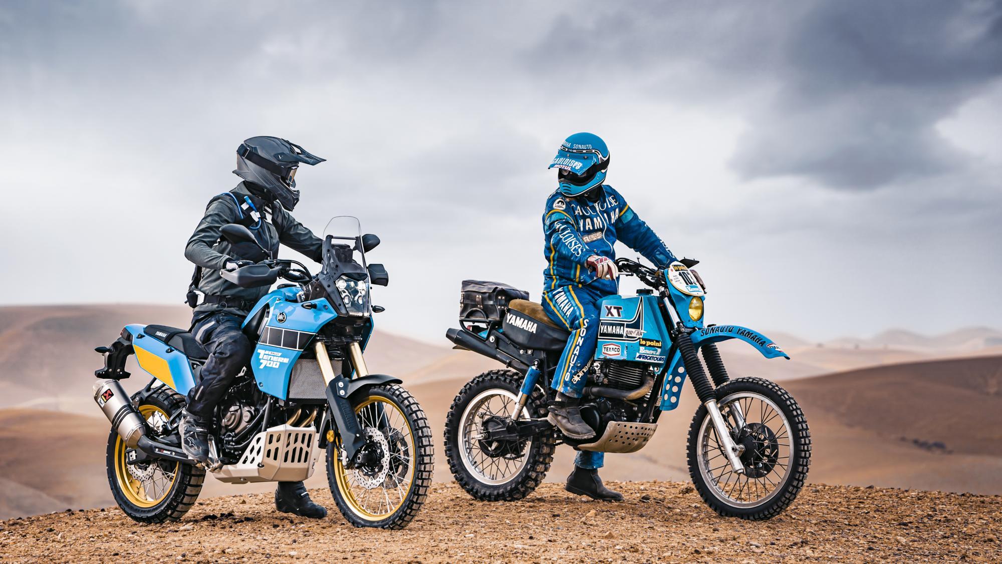 Two of Yamaha's Ténéré travel bikes. Media sourced from the Adventure Motorcycling Handbook.