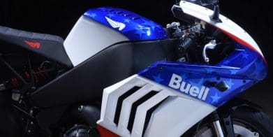 A view of Buell's new 40th-anniversary Freedom Edition Hammerhead. Media sourced from Buell's press release and website.