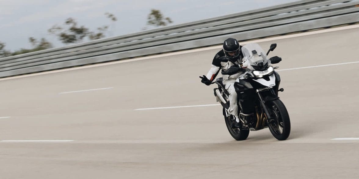 Triumph's Tiger 1200 GT Explorer is the new bike that's beaten the Guiness World Record's “Greatest Distance on a Motorcycle in 24 Hours," thanks to the talents of Iván Cervantes. Media sourced from Triumph and EINNews.