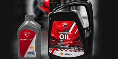 The 2023 Ducati Corse Performance Oil Powered by Shell Advance. Media sourced from Ducati.