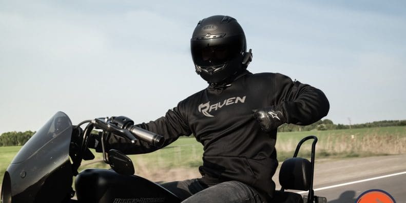 LORICA Armored Hoodie on Harley Davidson bike