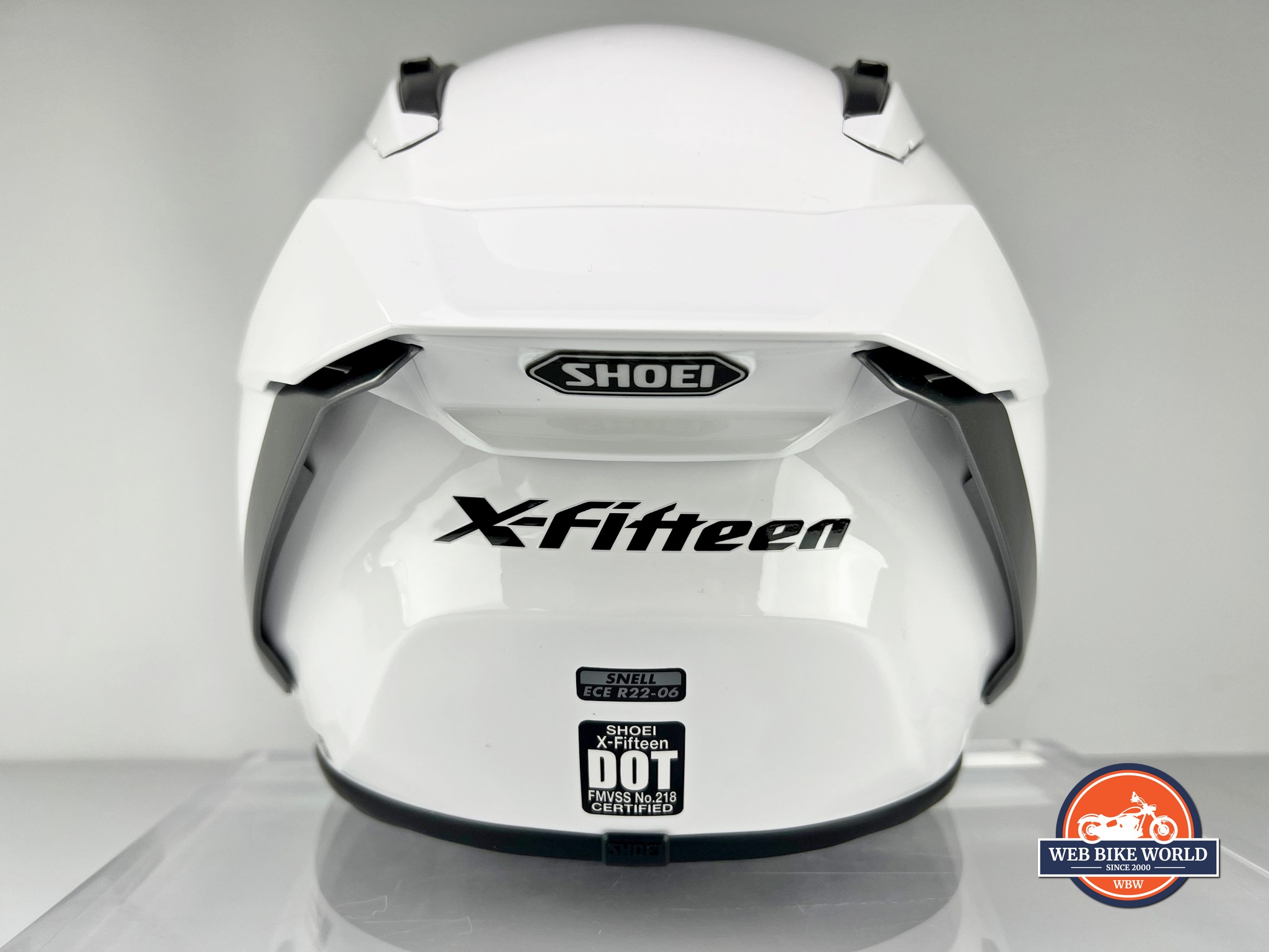Rear view of the Shoei X-15 helmet