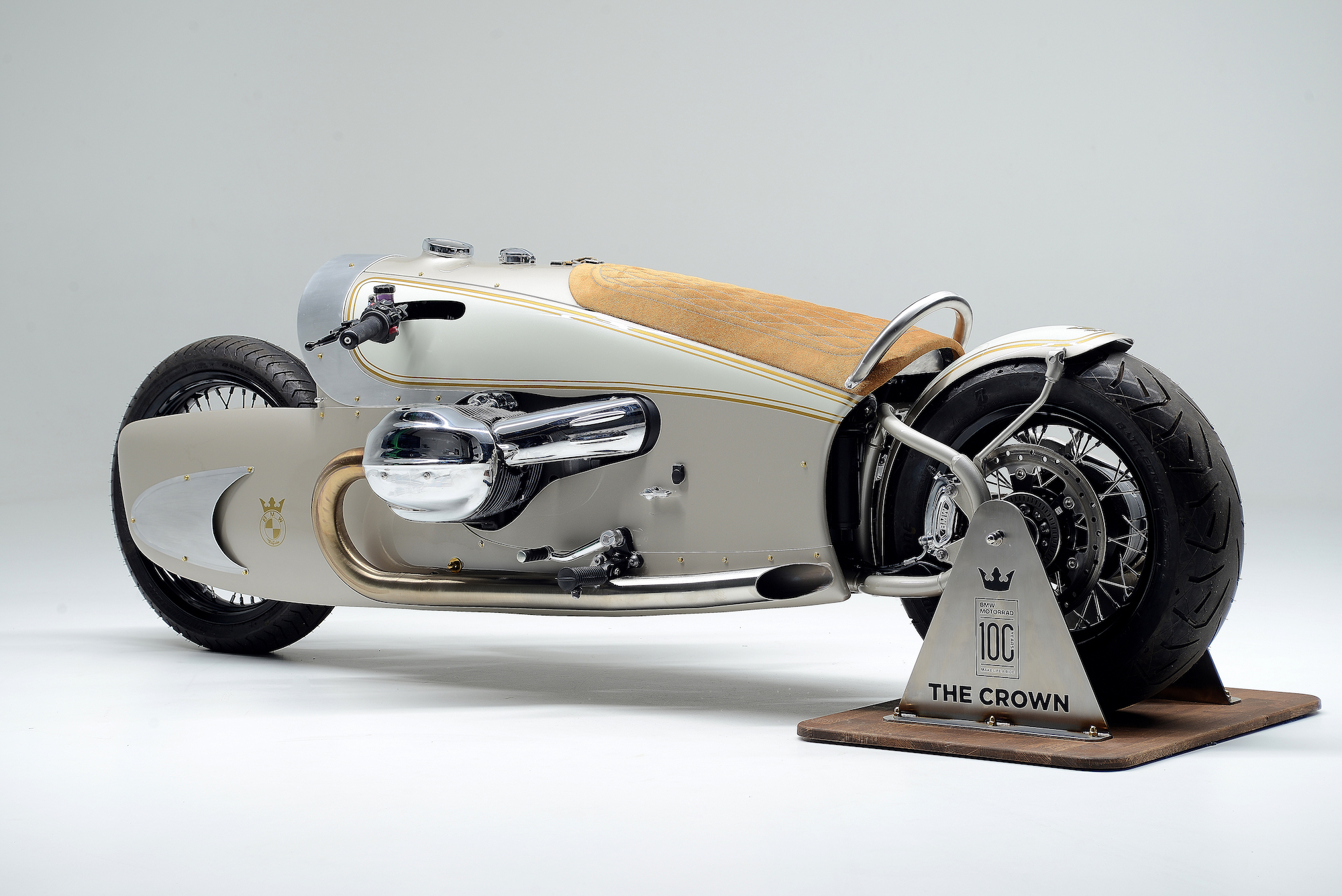 A view of BMW R18 “The Crown” - created to celebrate 100 years of BMW Motorrad. Media sourced from BMW.