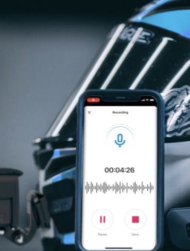 A view of Cardo's new intercom recorder, available on the Cardo Connect app. Media sourced from Cardo.