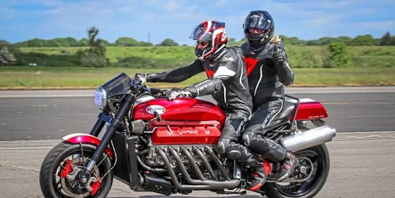 A view of the insane motorcycle that just broke two Guinness World Records. Media sourced from MCN.