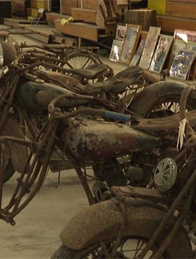 A slew of old bikes that will likely be a headache for titling, found in Rutland County, Vermont. Media sourced from WCAX.