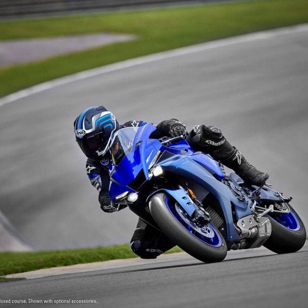 A view of Yamaha's R1. Media sourced from the Motoworld of El Cajon.