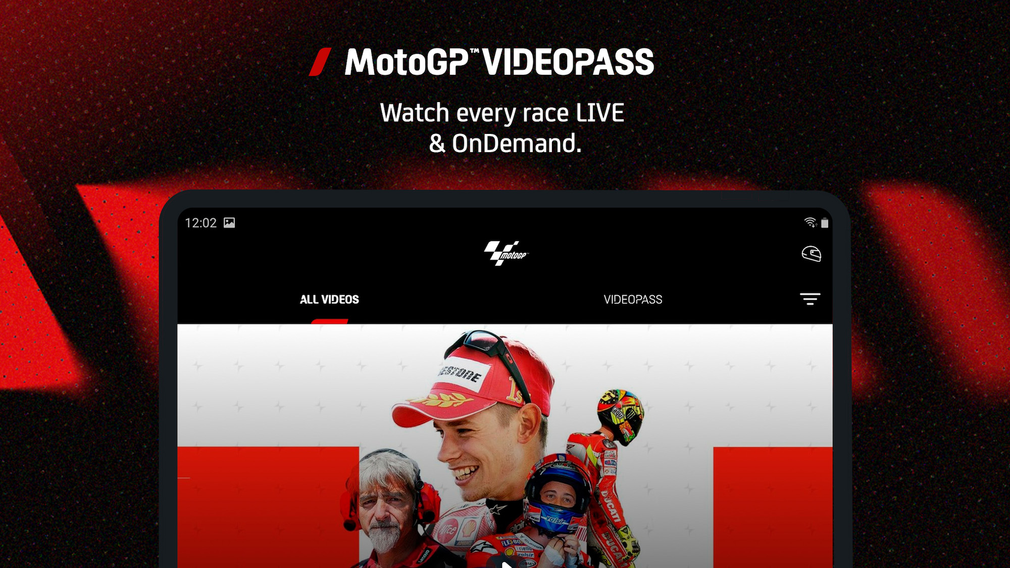 A view of the all-new MotoGP™ app. Media sourced from Google Play.