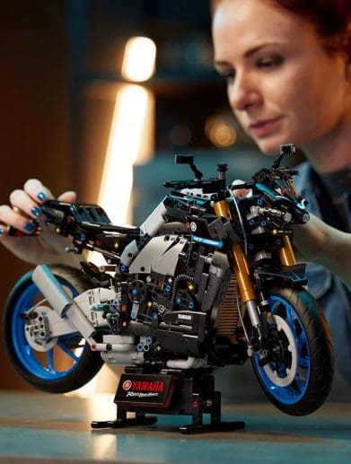 A view of the all-new LEGO® Technic™ Yamaha MT-10 SP set, available on August first for $240. Media sourced from Yanko Design.