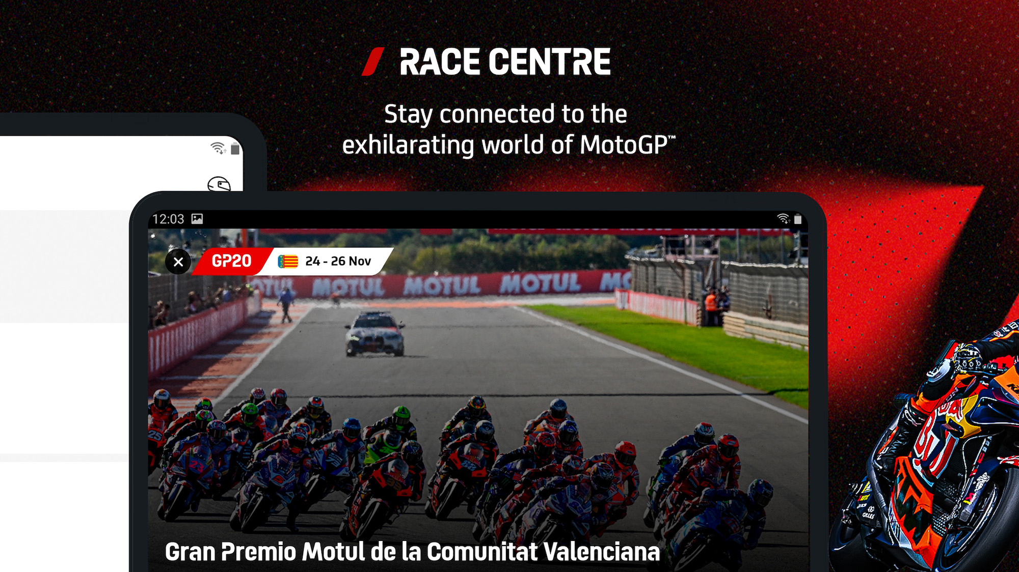 A view of the all-new MotoGP™ app. Media sourced from Google Play.