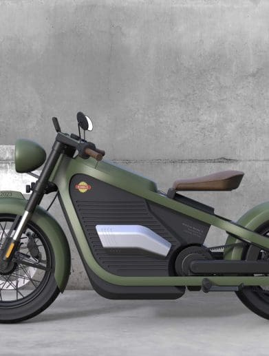 A view of Nimbus Motorcycles' "One" - an electric motorcycle anticipated to be revealed in late 2024, with a 2025 debut date. Media sourced from Nimbus.