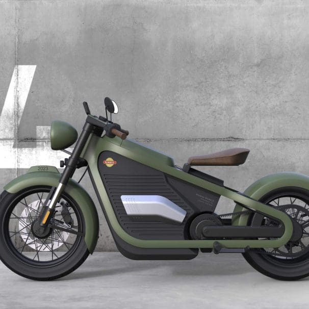 A view of Nimbus Motorcycles' "One" - an electric motorcycle anticipated to be revealed in late 2024, with a 2025 debut date. Media sourced from Nimbus.