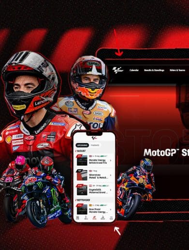 A view of the all-new MotoGP™ app. Media sourced from Google Play.