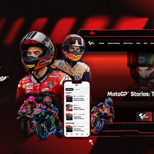 A view of the all-new MotoGP™ app. Media sourced from Google Play.