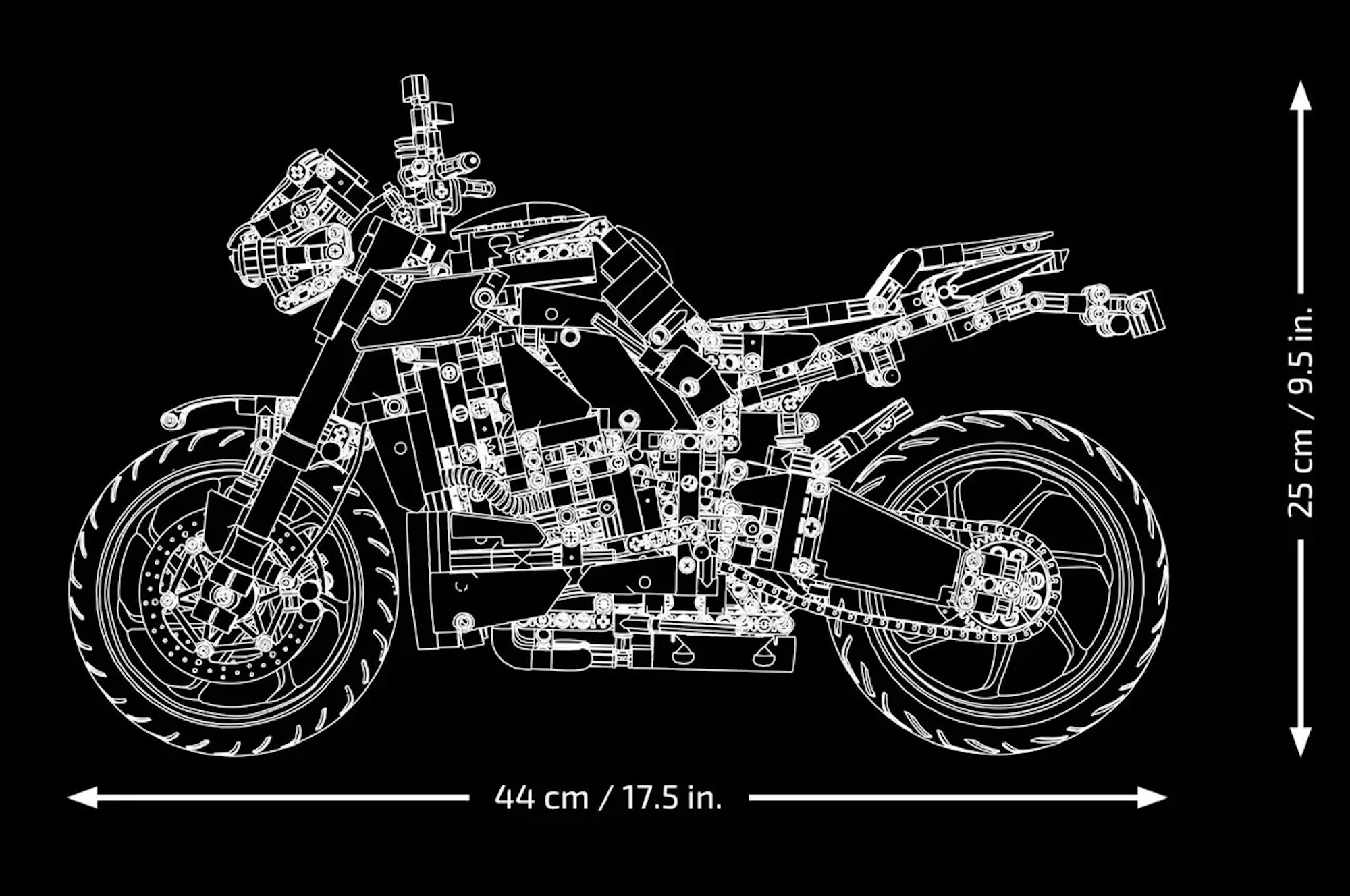 A view of the all-new LEGO® Technic™ Yamaha MT-10 SP set, available on August first for $240. Media sourced from Yanko Design.