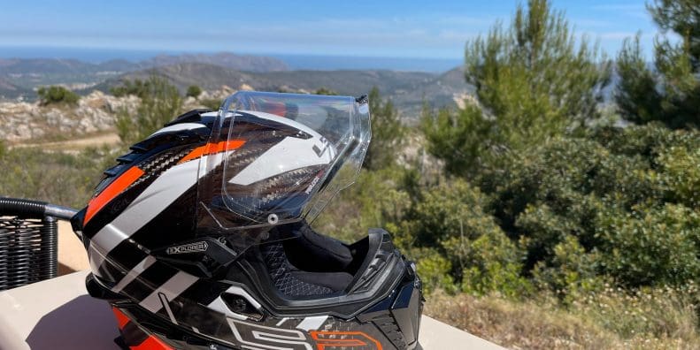 Side view of the LS2 Explorer Carbon Helmet