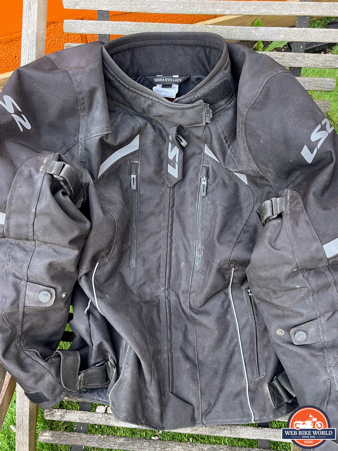 Front view of a dusty LS2 Serra Evo Jacket