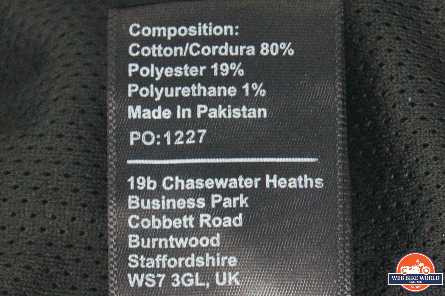 Material composition of the jacket