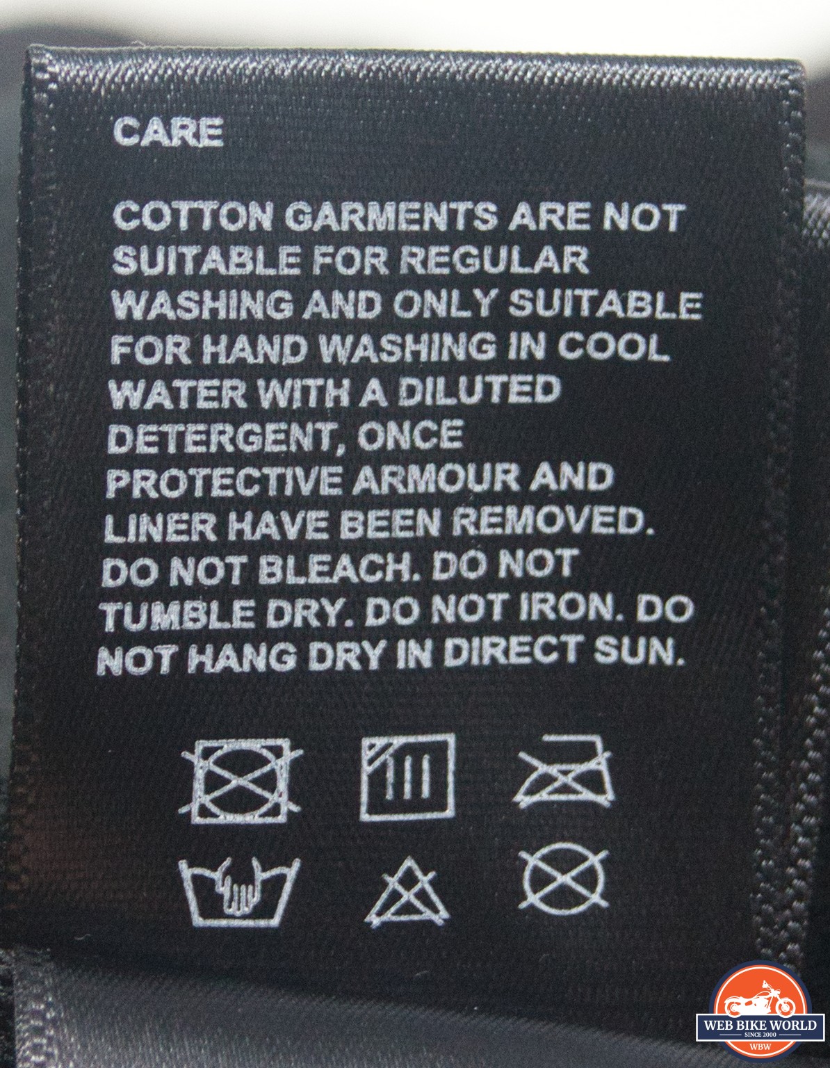 Wash instructions for the Merlin Mahala Pro D3O Explorer Pants