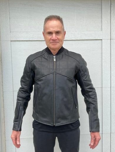 Front view of the RSD Hemlock Leather Jacket