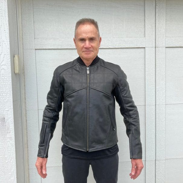 Front view of the RSD Hemlock Leather Jacket