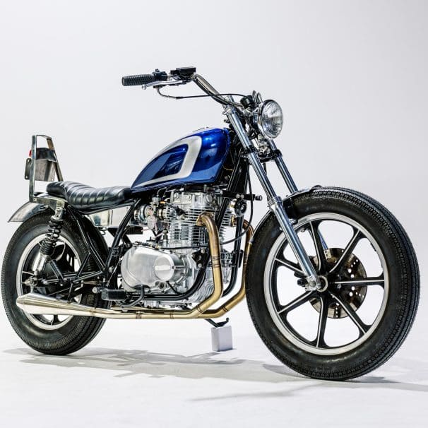 A custom Kawasaki KZ440 chopper motorcycle by Sabotage Motorcycles Sydney