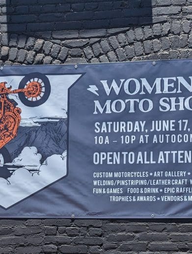 Banner for the Women's Motorcycle Show 2023