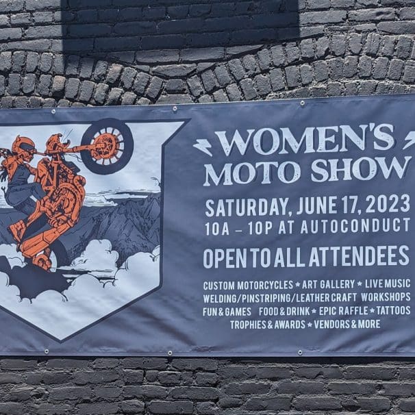 Banner for the Women's Motorcycle Show 2023