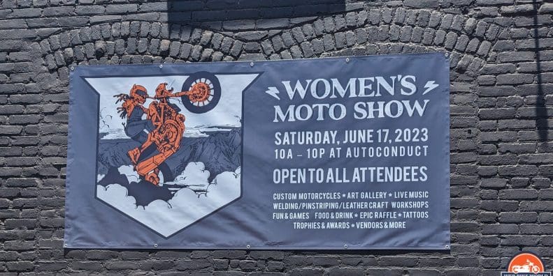 Banner for the Women's Motorcycle Show 2023